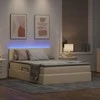 LED saugojimo lova su čiužiniu Kremas 140 x 200 cm Audinys