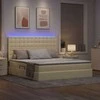 Lova su daiktų laikymo vieta ir LED su LED Kremas 160 x 200 cm