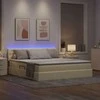 Lova su daiktų laikymo vieta ir LED Kremas 180 x 200 cm audinys