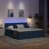 LED saugojimo lova su čiužiniu Mėlyna 180 x 200 cm Audinys