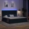 Lova su daiktų laikymo vieta ir LED su LED Mėlyna 200 x 200 cm