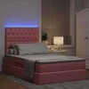 Lova su daiktų laikymo vieta ir LED Rožinė 120 x 200 cm Aksomas