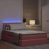 Lova su daiktų laikymo vieta ir LED Rožinė 120 x 200 cm Aksomas