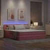Lova su daiktų laikymo vieta ir LED Rožinė 160 x 200 cm Aksomas
