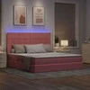 Lova su daiktų laikymo vieta ir LED Rožinė 160 x 200 cm Aksomas