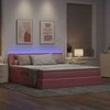 Lova su daiktų laikymo vieta ir LED Rožinė 180 x 200 cm Aksomas