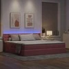 Lova su daiktų laikymo vieta ir LED Rožinė 200 x 200 cm Aksomas