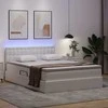 Lova su daiktų laikymo vieta ir LED Švari balta 140 x 200 cm