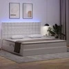 Lova su daiktų laikymo vieta ir LED Švari balta 200 x 200 cm