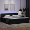 Lova su daiktų laikymo vieta ir LED Šviesiai pilka 200 x 200 cm