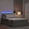 Lova su daiktų laikymo vieta ir LED Taupe 120 x 200 cm audinys