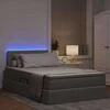 Lova su daiktų laikymo vieta ir LED Taupe 120 x 200 cm audinys