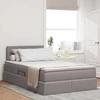 Lova su daiktų laikymo vieta ir LED Taupe 120 x 200 cm audinys