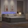 Lova su daiktų laikymo vieta ir LED Taupe 180 x 200 cm audinys