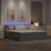 LED saugojimo lova su čiužiniu Taupe 180 x 200 cm Audinys