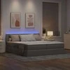 LED saugojimo lova su čiužiniu Taupe 180 x 200 cm Audinys