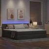 Lova su daiktų laikymo vieta ir LED Taupe 200 x 200 cm audinys