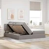 LED saugojimo lova su čiužiniu Taupe 200 x 200 cm Audinys