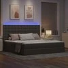 Lova su daiktų laikymo vieta ir LED su LED Taupe 200 x 200 cm
