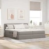 LED saugojimo lova su čiužiniu Taupe 200 x 200 cm Audinys