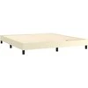 Lova su spyruoklėmis/čiužiniu, kreminė, 160x200cm, dirbtinė oda