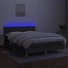 Lova su spyruoklėmis/čiužiniu/LED, pilka, 140x190 cm, audinys
