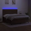 Lova su spyruoklėmis/čiužiniu/LED, ruda, 180x200 cm, audinys