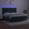 Lova su spyruoklėmis/čiužiniu/LED, žalia, 160x200cm, aksomas