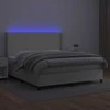 Lova su spyruoklėmis ir čiužiniu/LED, kreminė, 180x200 cm