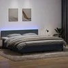 Lova su spyruokliniu/čiužiniu/LED, tamsiai pilka, 180x220 cm, aksomas