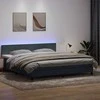 Lova su spyruokliniu/čiužiniu/LED, tamsiai pilka, 180x220 cm, aksomas