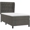 Lova su spyruoklėmis ir čiužiniu, pilka, 100x200 cm, aksomas