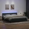 Lova su spyruokliniu/čiužiniu/LED, tamsiai pilka, 180x220 cm, aksomas