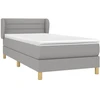 Lova su spyruoklėmis ir čiužiniu, pilka, 100x200cm, audinys