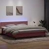 Lova su spyruokliniu/čiužiniu/LED, rožinė, 180x210 cm, aksomas