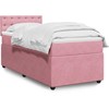 Lova su spyruoklėmis ir čiužiniu, rožinė, 90x190 cm, aksomas