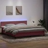 Lova su spyruokliniu/čiužiniu/LED, rožinė, 180x210 cm, aksomas