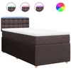Lova su spyruoklėmis ir čiužiniu, ruda, 80x200 cm, audinys