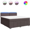 Lova su spyruoklėmis ir čiužiniu, ruda, 180x200 cm, audinys