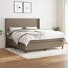 Lova su spyruoklėmis ir čiužiniu, taupe, 180x200 cm, audinys