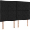 Kiemas lova su LED juostelėmis Juoda 140 x 200 cm audinys