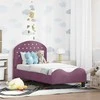 Lova Vaikiška Lovo Rėmas su Galvūgaliu Violetinė 70 x 140 cm Aksomas