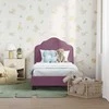 Lova Vaikiška Lovo Rėmas su Galvūgaliu Violetinė 70 x 140 cm Aksomas