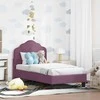 Lova Vaikiška Lovo Rėmas su Galvūgaliu Violetinė 70 x 140 cm Aksomas