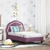 Lova Vaikiška Lovo Rėmas su Galvūgaliu Violetinė 70 x 140 cm Aksomas