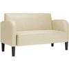 Loveseat sofa, kreminė, 110cm, dirbtinė oda