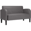 Loveseat sofa, pilka, 110cm, dirbtinė oda