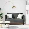Loveseat sofa, tamsiai pilka, 109cm, velvetinis audinys