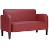 Loveseat sofa, vyno raudona, 110cm, dirbtinė oda
