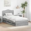 Lova Lovos rėmas Pilkas Sonoma 100 x 200 cm Inžinerinė mediena